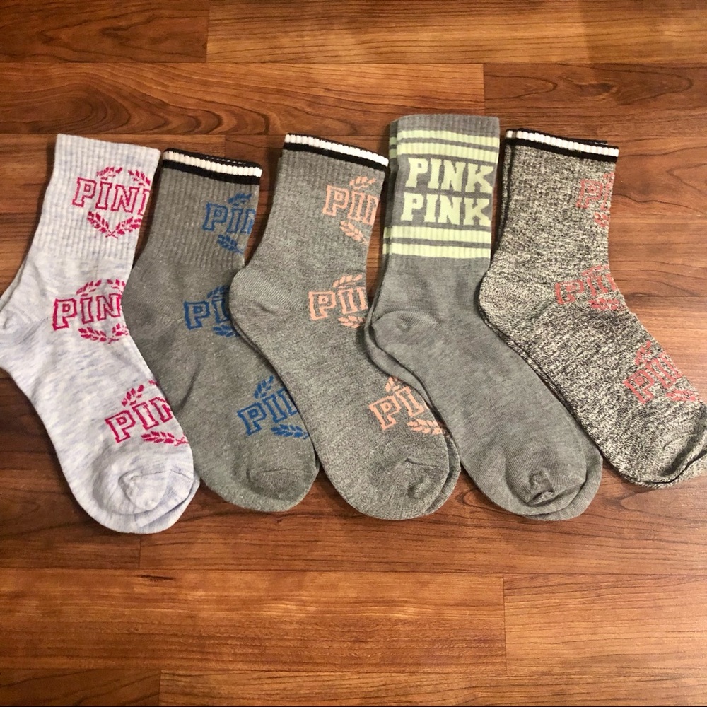 Bundle of 5 Pairs PINK VS Victoria's Secret Socks - Picture 2 of 3